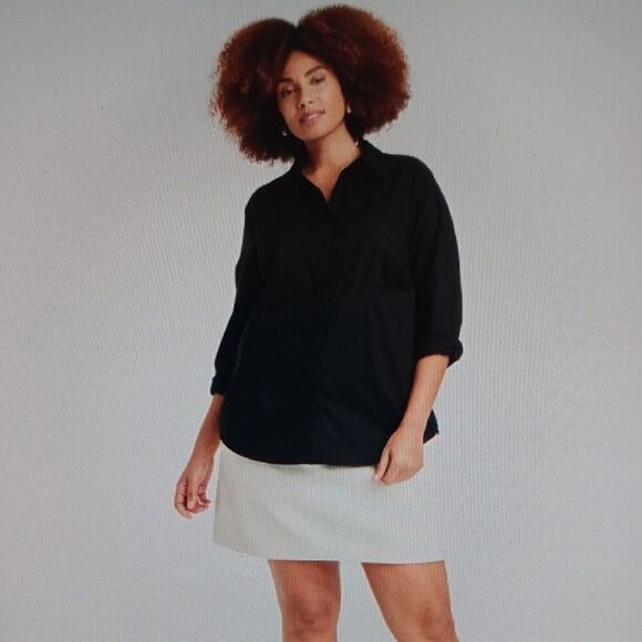 A New Day Classic Button Down Long Sleeve Shirt in Black XL New With Tags - Picture 3 of 8